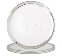 Orsina Ida Set of Four 32cm Dia Embossed Coupe Charger Plates in Silver Orsina Silver