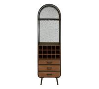 Orsina Industrial Bar Cabinet, Ample Storage Wooden Shelves, Durable Wine Storage Tall Bar Unit, Wooden Cabinet