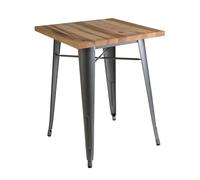 Orsina Industrial Black Side Table in Powder Coated Metal & Wood, Versatile Small Table, Everyday Use Lounge Table in Silver Orsina Silver