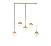 Orsina Industrial Chrome 5 Pendant Light, Adjustable Globe Pendant Ceiling Light for Dining Table, Hanging Light in Gold Orsina Gold