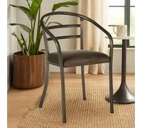 Orsina Industrial Design Armchair With Curved Backrest, Durable Comfortable Foundry Chair For Outdoor Sitting