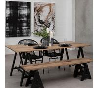 Orsina Industrial Design Pine Wood & Iron Console Table, Vintage Decorative Console Table, Sturdy Console Table in Black Orsina Black