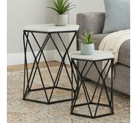 Premier Housewares Arcana Hexagonal Side Tables - Set of 2