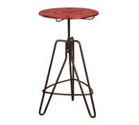 Orsina Industrial Style Red Metal Bar Table, Stable Constructed Kitchen Bar Table, Robust Breakfast Bar Table Orsina Red