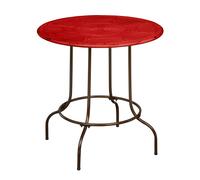 Orsina Industrial Style Red Metal Table, Stable Constructed Kitchen Side Table, Robust Breakfast Corner Table Orsina Red