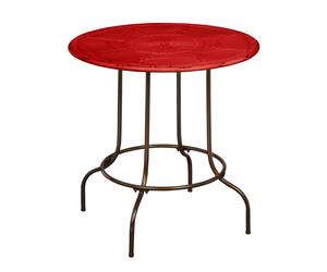 Orsina Industrial Style Red Metal Table, Stable Constructed Kitchen Side Table, Robust Breakfast Corner Table Orsina Red