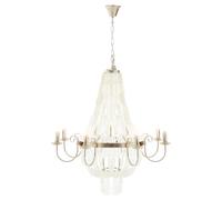 Orsina Industrial Teardrop Chandelier with Cascading Seashells, 8-Bulb Silver Leaf Finish Hanging Light Orsina Silver