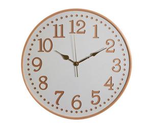 Orsina Interiros By Premier Retro White Wood With Gold Numbers Wall Clock, Intricate Design Clock For Kiitchen, Wall Clock For Outdoor