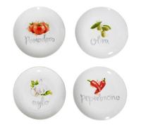 Premier Housewares Italia Antipasti Plates, Porcelain, White, 19 x 19 x 2.2999999999999998 cm