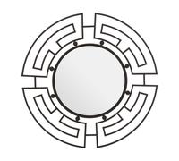 Orsina Jalal Metal Frame Round Wall Mirror in Black Orsina Black