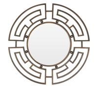 Orsina Jalal Metal Frame Round Wall Mirror in Brown Orsina Brown