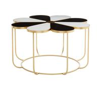 Jodie Black And White Top Petal Shape Table Premier Housewares Gold One Size