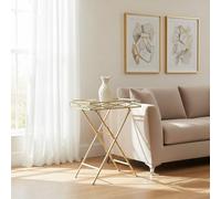 Premier Housewares Rectangle Gold Tray Table Small Coffee Table Handcrafted Coffee Tables 56 x 36 x 71