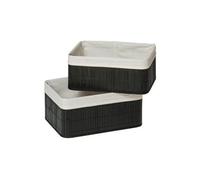 Orsina Set Of Two Kankyo Bamboo Storage Boxes in Black Orsina Black