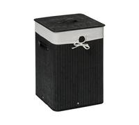 Premier Housewares Kankyo Bamboo Square Laundry Hamper, Black