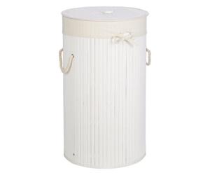 Orsina Kankyo Round White Bamboo Laundry Hamper