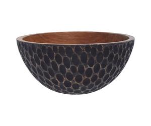 Orsina Kara Large Carved Wooden Bowl