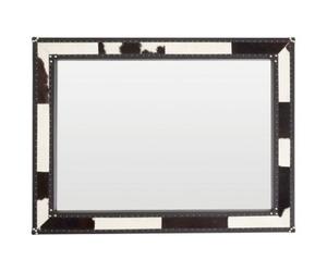 Orsina Kensington Townhouse Black And White Genuine Cowhide Wall Mirror