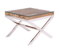 Orsina Kerala Natural Top End Table With Cross Base Orsina Natural