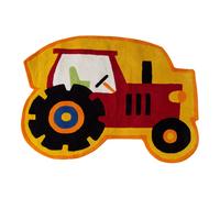 Orsina Kids Tractor Rug in Red | Size: 100 cm diameter Orsina Red 100 cm diameter