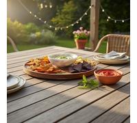 Orsina Kora Acacia Marble Chip & Dip Plate in Grey Orsina Grey