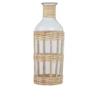 Orsina Kuta Natural Cane And Glass Large Vase