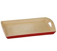 Kyoto Spun Bamboo Serving Tray, Red