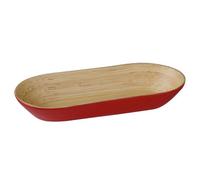 Kyoto Spun Bamboo Oblong Bowl, Red