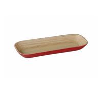 Premier Housewares Kyoto Spun Bamboo Tray - 3 x 30 x 12 cm, Red