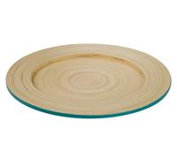 Kyoto Spun Bamboo Round Plate, Turquoise