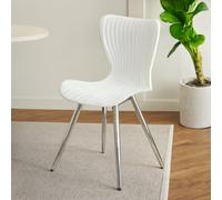 Orsina Laila Dining Chair With White Seat And Silver Chrome Legs