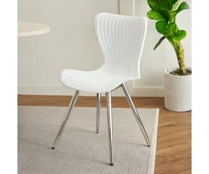 Orsina Laila Dining Chair With White Seat And Silver Chrome Legs