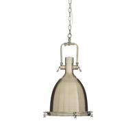 Orsina Large Antique Brass Pendant Light, Industrial Dome Shade with Chain Mount, Ceiling Light with Diffuser in Gold Orsina Gold