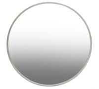 Orsina Large Antique Silver Round Wall Mirror, Decorative Mirror With Metallic Frame, 100cm Round Statement Mirror Orsina Silver