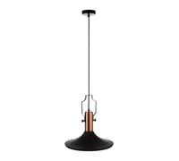Orsina Large Black & Copper Pendant Light, Industrial Hammered Metal Ceiling Light, Brushed Copper Inner Shade Orsina Black