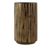 Orsina Large Black & Cream Ceramic Vase for Home Decor, Handcrafted Modern Tall Cylindrical Vase In Black & Cream in White Orsina White