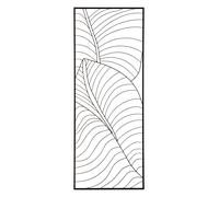 Orsina Large Black Leaf Design Metal Wall Art, Modern Artwork For Contemporary Homes, Metal Wall Flower Artwork Orsina Black