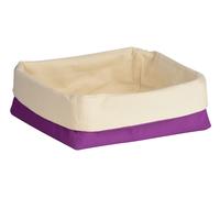 Orsina Large Bread Basket With Hot Pink & Cream Lining, Handwoven Rectangular Willow Basket For Bread, Fruit in Purple Orsina Purple