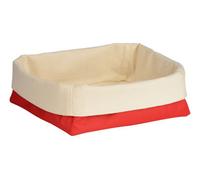 Orsina Large Bread Basket With Red And Cream Lining, Handwoven Rectangular Willow Basket For Bread, Fruit Or