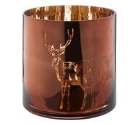 Orsina Large Brown Stag Candle Holder, Brown Glass Construction Candle Holder, Stag Motif with Attractive Details Orsina Brown