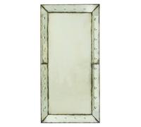 Orsina Large Bubble Effect Wall Mirror, Rectangular Hammered Frame Antique Glass Mirror, Bevelled Edge Wall Mirror in Green Orsina Green