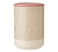 Orsina Large Fine Earthenware Grey White Storage Canister,speckle Kitchen Storage Container With Airtight Lid