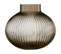 Orsina Large Glass Vase, Textured Vase Tall Glass With Corrugated Spherical Body, Decorative Glassware Vases in Brown Orsina Brown