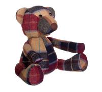 Orsina Large Green Check Bear Door Stop, Decorative Bear Doorstop For Garden Doors, Heavy Secure Door Stop Holder in Maroon Orsina Maroon