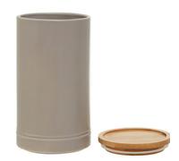 Orsina Large Grey Stoneware Canister,functional Kitchen Organizer,minimalistic Storage Jar With Silicone Seal