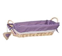 Premier Housewares Picnic Blanket Hamper Baskets For Gifts Picnic Basket Purple Gingham Lining Wicker Basket Bread Basket Woven Basket 35 X 17 X 14