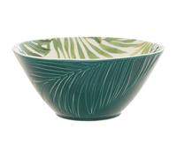 Orsina Large Salad Bowl For Side Dishes, Porcelain Mixing Bowl With Embossed Botanical Texture, Perfect For Meal Prep in Green Orsina Green