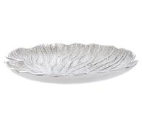 Orsina Large Silver Finish Lotus Leaf Plate, Cast Aluminium with Detailed Veining, Ideal for Displaying Jewelry Orsina Silver