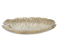 Orsina Large Silver Finish Lotus Leaf Plate, Cast Aluminium with Detailed Veining, Ideal for Displaying Jewelry in Gold Orsina Gold