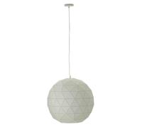Orsina Large Silver Finish Pendant Light, Geometric Steel Ceiling Fixture With Gold Interior, Statement Pendant Lamp in White Orsina White